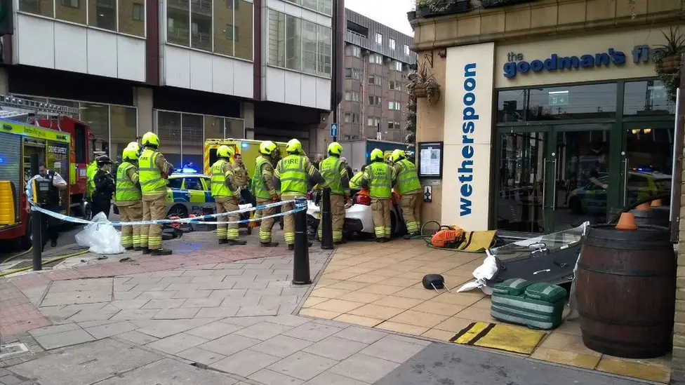 Tower Hill Wetherspoons pub crash leaves woman injured