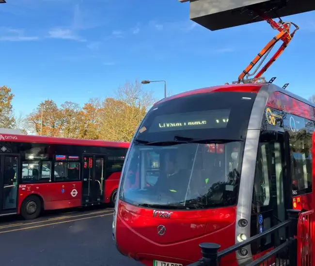 New tram-like bus involved in crash on launch day